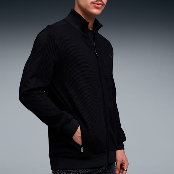 Wardrobe Essentials Men's Ottoman Full Zip Jacket, PUMA Black, extralarge-IND