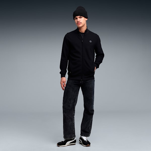 Wardrobe Essentials Men's Ottoman Full Zip Jacket, PUMA Black, extralarge-IND