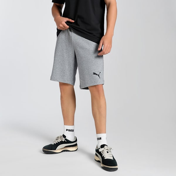Men's Essential Cotton French Terry Shorts, Medium Gray Heather-Cat, extralarge-IND