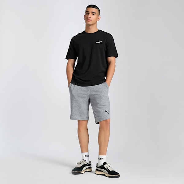 Men's Essential Cotton French Terry Shorts, Medium Gray Heather-Cat, extralarge-IND