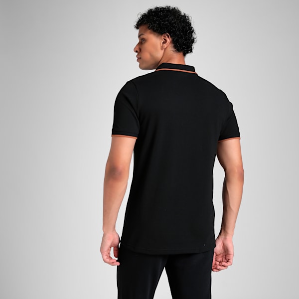 Essentials Contrast Tipping Men's Slim Fit Polo, Cotton Black, extralarge-IND