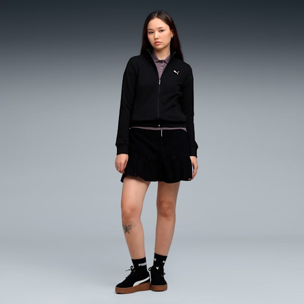 Essentials Women's Zippered Sweat Jacket, PUMA Black, extralarge-IND