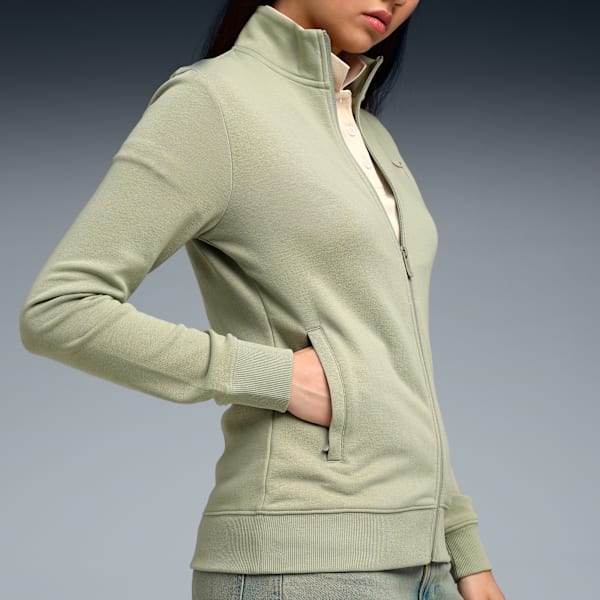 Essentials Women's Zippered Sweat Jacket, Lux Army, extralarge-IND