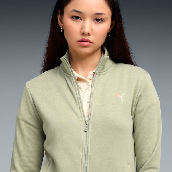 Essentials Women's Zippered Sweat Jacket, Lux Army, extralarge-IND