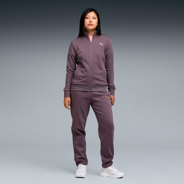 Essentials Women's Zippered Sweat Jacket, Raisin, extralarge-IND