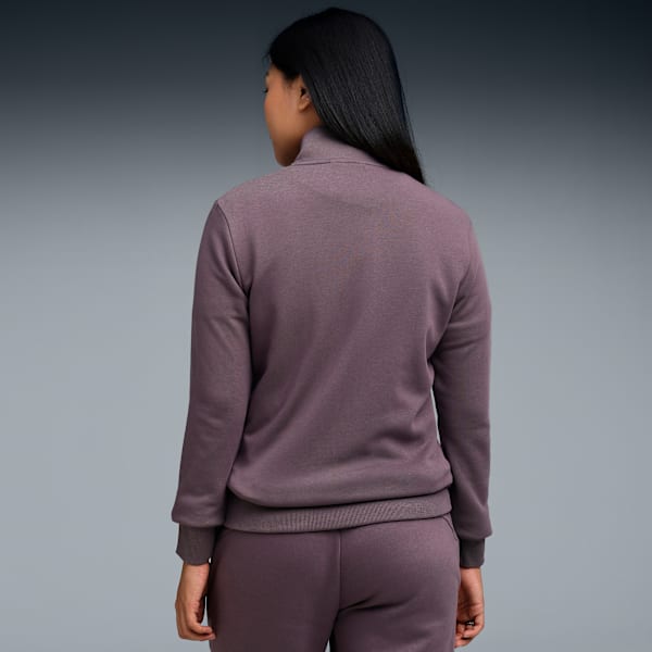 Essentials Women's Zippered Sweat Jacket, Raisin, extralarge-IND