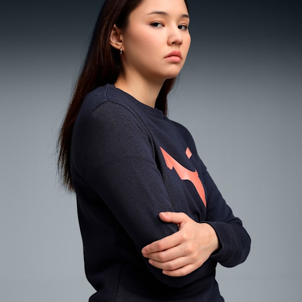 Essentials Puma Logo Women’s Regular Fit Crew Sweatshirt, New Navy, extralarge-IND