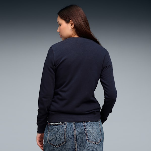 Essentials Puma Logo Women’s Regular Fit Crew Sweatshirt, New Navy, extralarge-IND