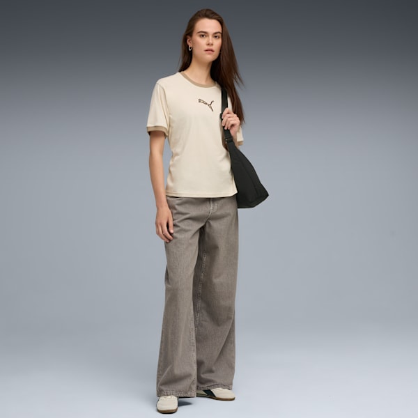 PUMA Essentials Animal Print Women's Graphic Tee, Alpine Snow, extralarge
