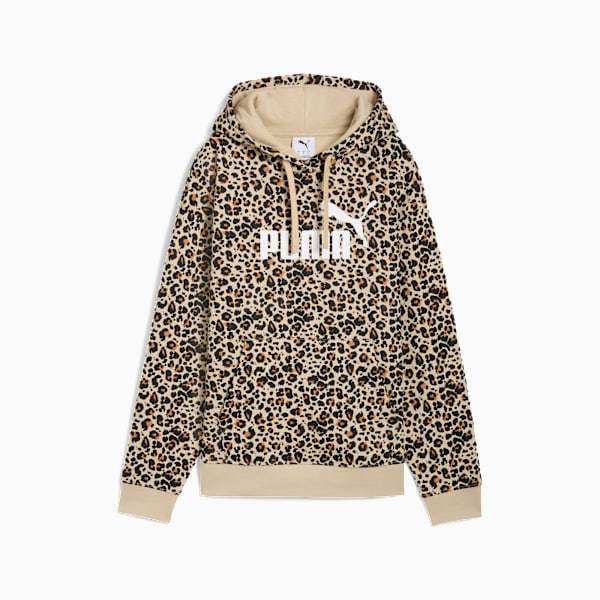 PUMA Essentials Animal Print Women's Fleece Hoodie, Toasted Almond, extralarge