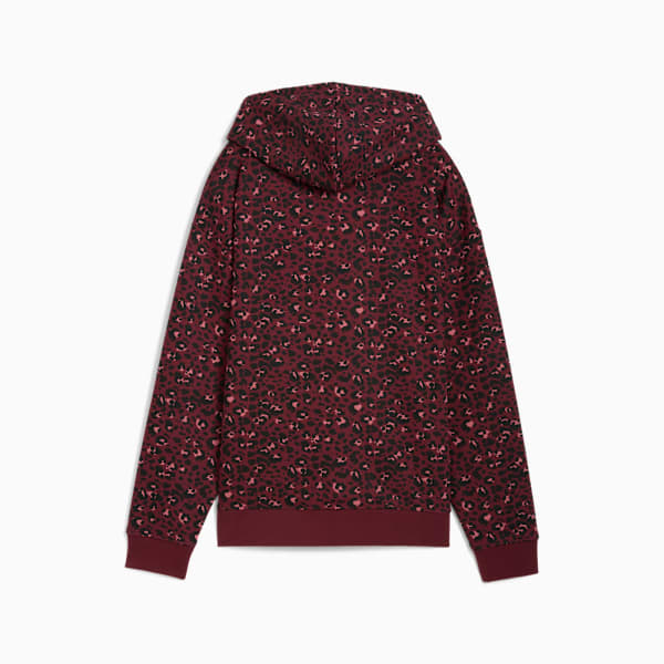 PUMA Essentials Animal Print Women's Fleece Hoodie, Ruby Shimmer, extralarge