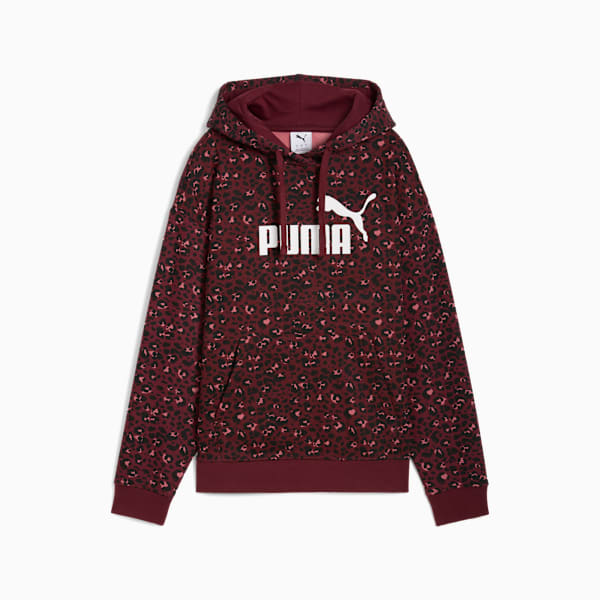 ESS GRAPHIC Animal Hoodie Women, Ruby Shimmer, extralarge