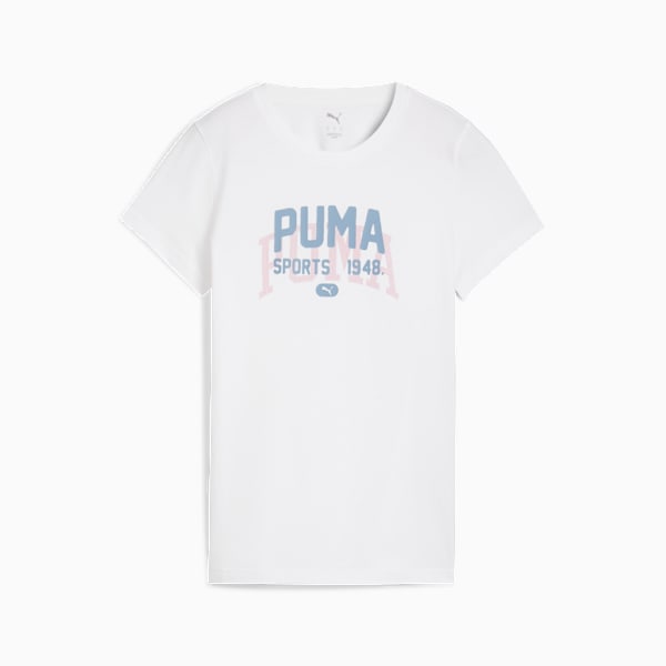Graphic Varsity Tee Women, PUMA White, extralarge