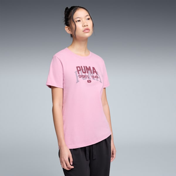 Graphic Varsity Tee Women, Poised Pink, extralarge