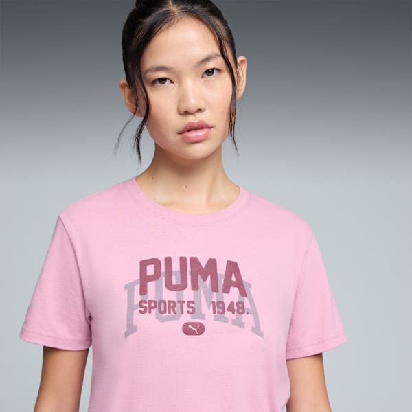 Graphic Varsity Tee Women, Poised Pink, extralarge