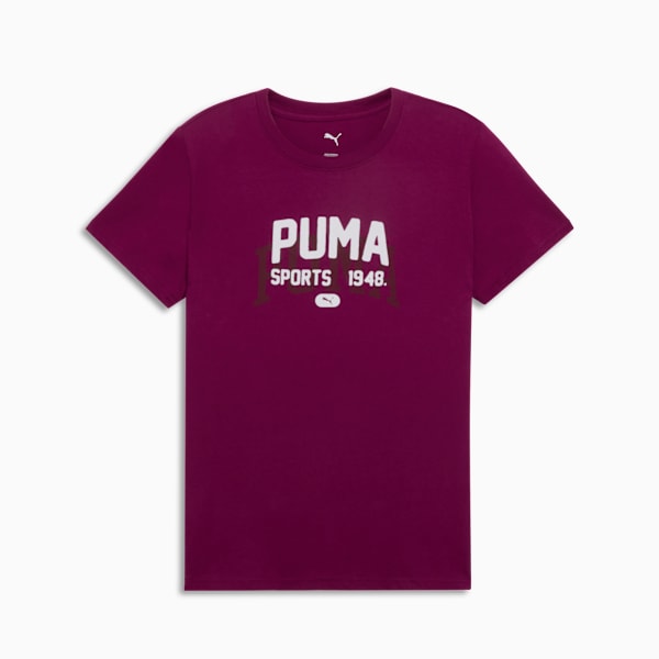 Graphic Varsity Tee Women, Berry, extralarge
