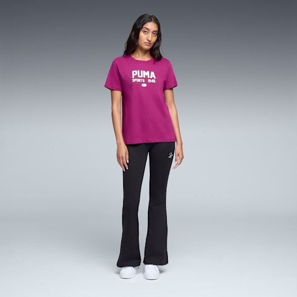 Graphic Varsity Tee Women, Berry, extralarge