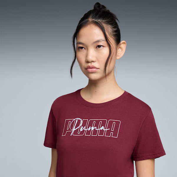 GRAPHIC Logo Tee Women, Ruby Shimmer, extralarge