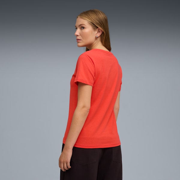 T-shirt en col V ESS METALLIC Femme, Fierce Red, extralarge