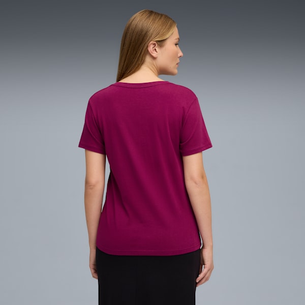 T-shirt en col V ESS METALLIC Femme, Berry, extralarge