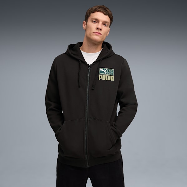 Graphic Repeat FZ Hoodie Men, PUMA Black, extralarge