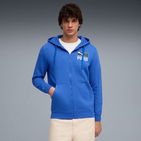 Graphic Repeat FZ Hoodie Men, Mountain Blue, extralarge
