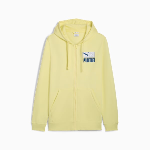 House of Graphics Men's Zip-Up Fleece Hoodie, Gold Moon, extralarge