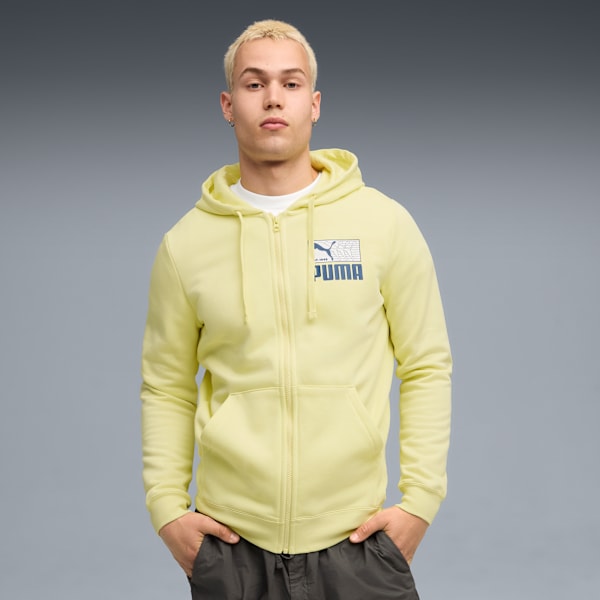 Graphic Repeat FZ Hoodie Men, Gold Moon, extralarge