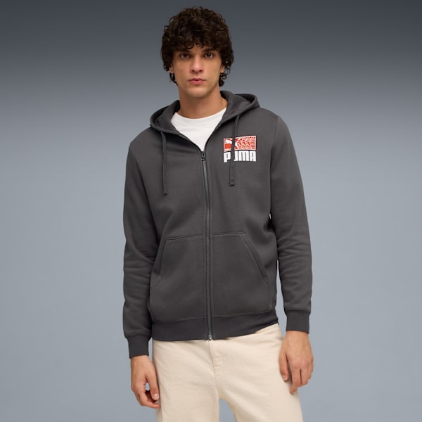 Graphic Repeat FZ Hoodie Men, Dusky Gray, extralarge