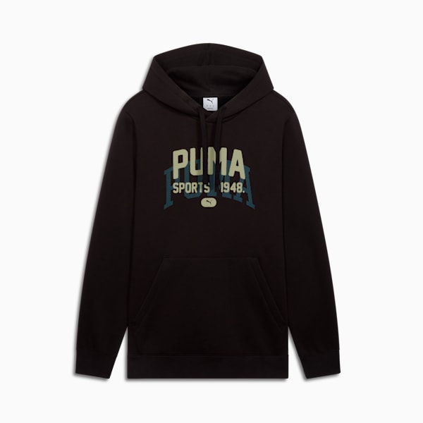 Graphic Varsity Hoodie Men, PUMA Black, extralarge