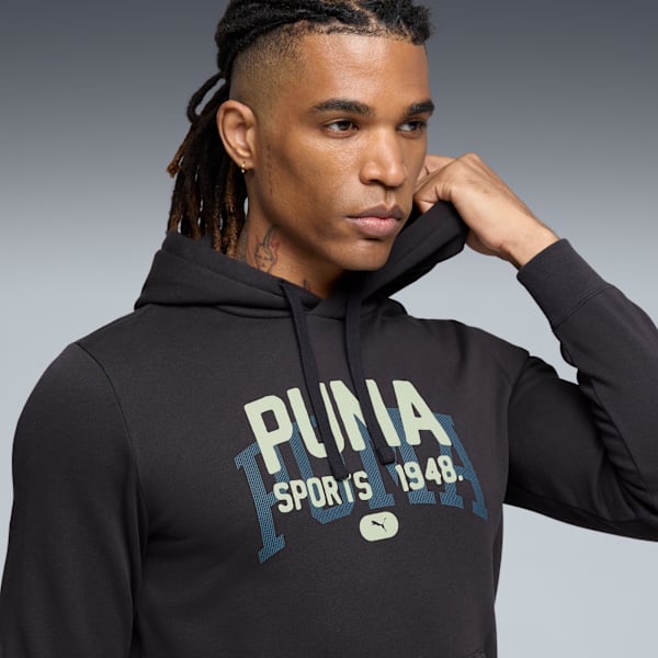 Graphic Varsity Hoodie Men, PUMA Black, extralarge