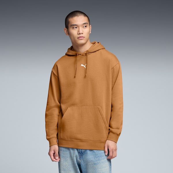 PUMA Essentials Men's Relaxed Fleece Hoodie, Melted Caramel, extralarge