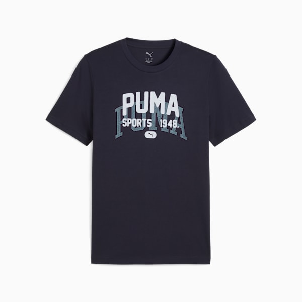 Graphic Varsity Tee Men, New Navy, extralarge