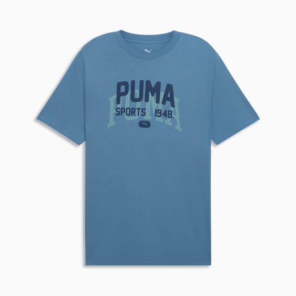 Graphic Varsity Tee Men, Cool Blue, extralarge