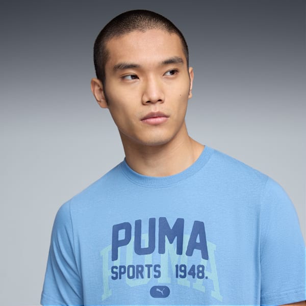 Graphic Varsity Tee Men, Cool Blue, extralarge
