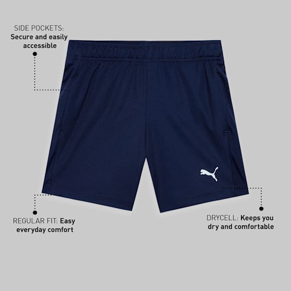 Train All Day Essentials Youth Boy's Performance Knit Shorts, PUMA Navy, extralarge-IND