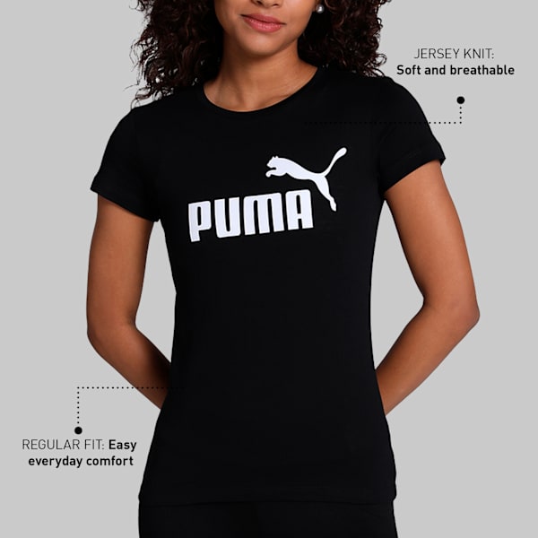 Women's No. 1 Logo Tee, PUMA Black, extralarge-IND