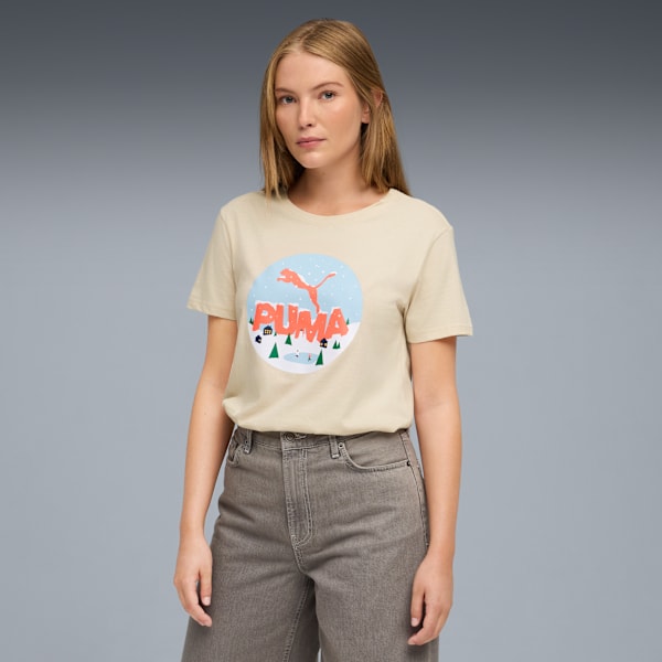 Playera Holiday para mujer, Alpine Snow, extralarge