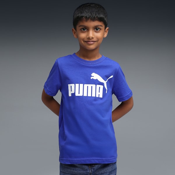Essentials No.1 Logo Boys' Cotton T-shirt, Royal Sapphire, extralarge-IND