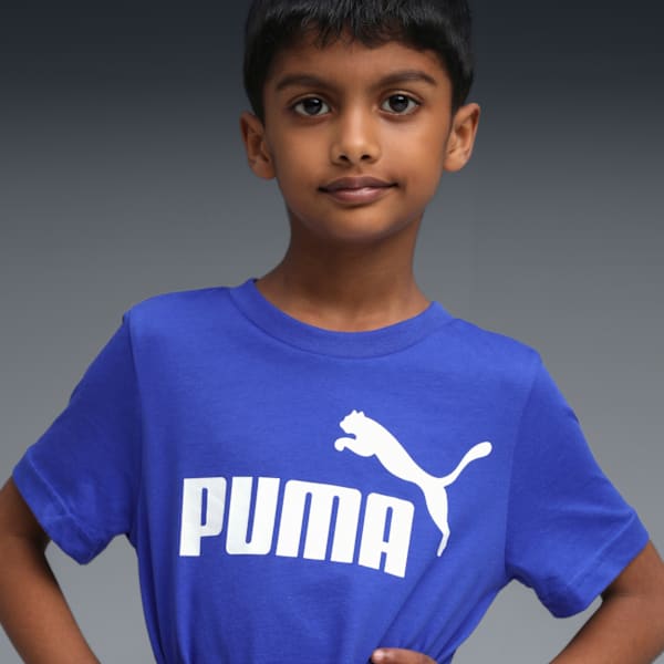 Essentials No.1 Logo Boys' Cotton T-shirt, Royal Sapphire, extralarge-IND