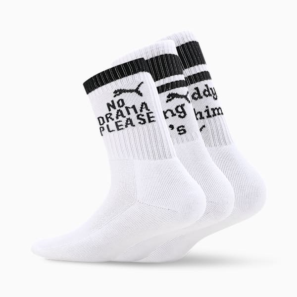 Toes Before Bros High-Cut Knitted Socks, PUMA White-PUMA Black, extralarge-IND
