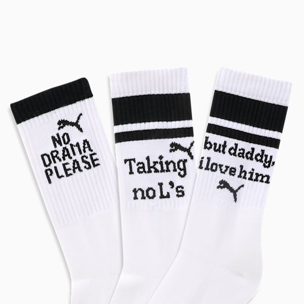 Toes Before Bros High-Cut Knitted Socks, PUMA White-PUMA Black, extralarge-IND