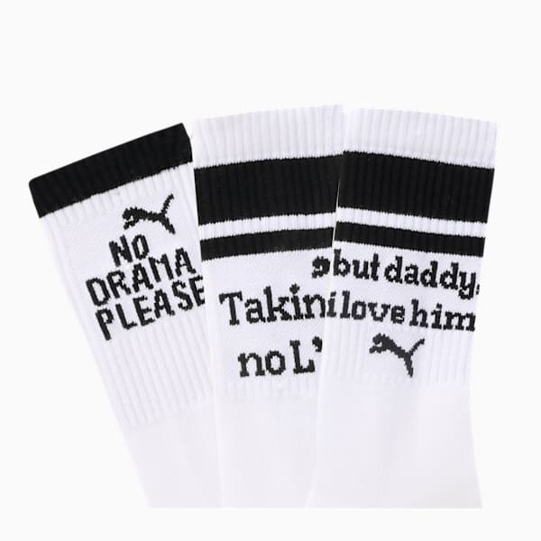 Toes Before Bros High-Cut Knitted Socks, PUMA White-PUMA Black, extralarge-IND
