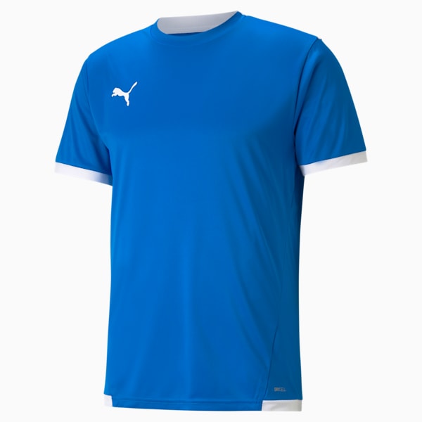 teamLIGA Men's Soccer Jersey, Electric Blue Lemonade-Puma White, extralarge