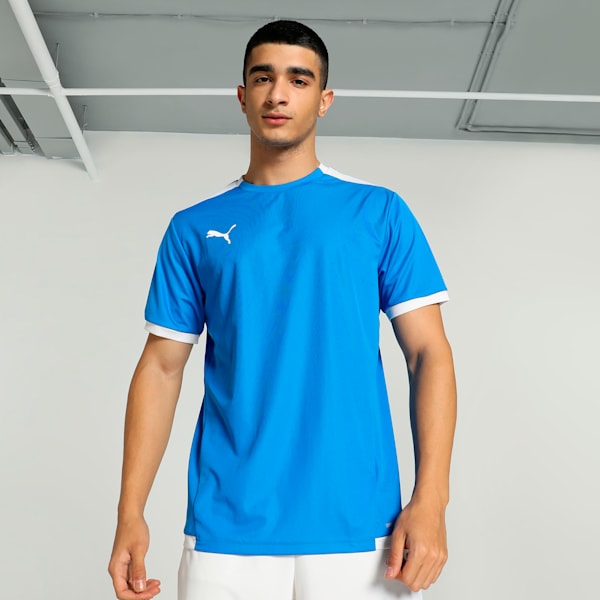 teamLIGA Men's Regular Fit Jersey, Electric Blue Lemonade-Puma White, extralarge-IND