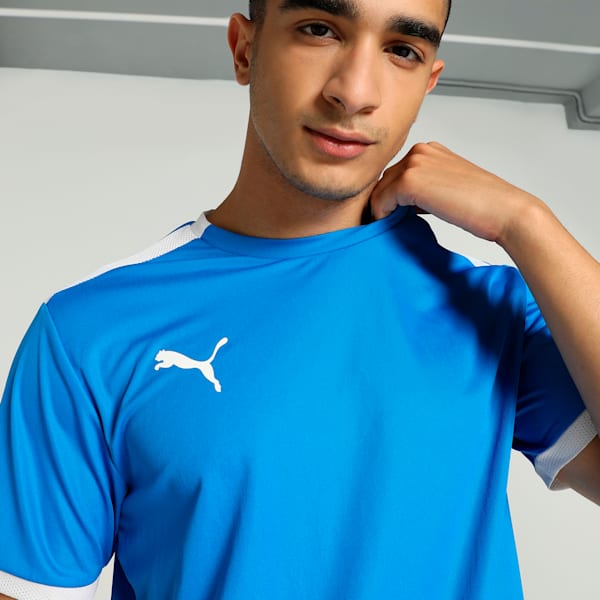 teamLIGA Men's Regular Fit Jersey, Electric Blue Lemonade-Puma White, extralarge-IND