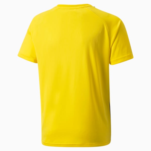 teamLIGA Striped Kid's Jersey, Cyber Yellow-Puma Black, extralarge-IND