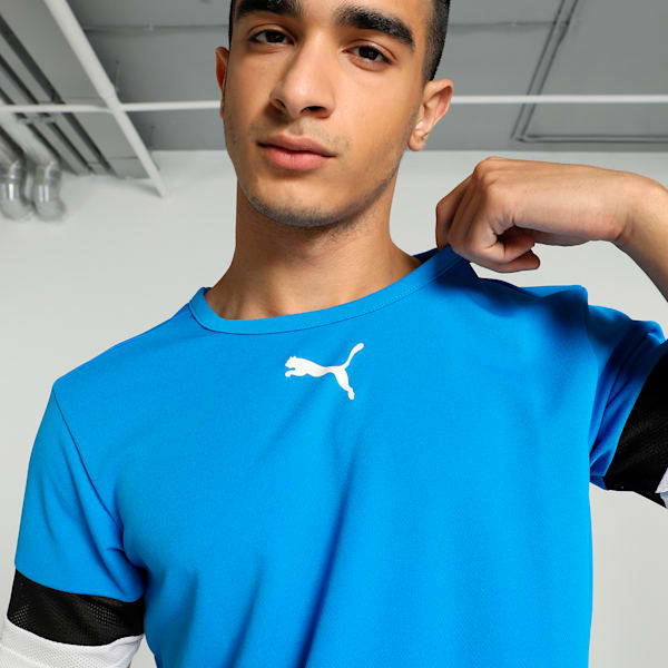 teamRISE Men's Football Jersey, Electric Blue Lemonade-Puma Black-Puma White, extralarge-IND