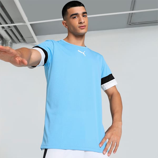 teamRISE Men's Football Jersey, Team Light Blue-Puma Black-Puma White, extralarge-IND