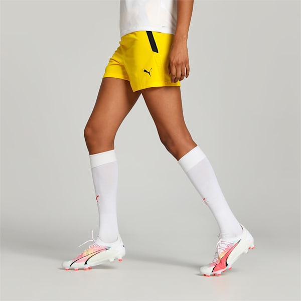 teamLIGA Women's Football Shorts, Cyber Yellow-Puma Black, extralarge-IND